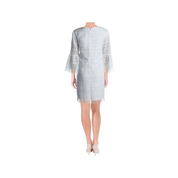 TRINA TURK Womens Ivory Bell Sleeve V Neck Short Sheath Cocktail Dress Size: 4 - Picture 2 of 2